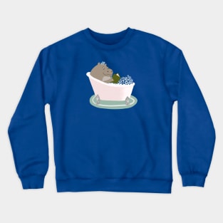 Hippopotamus Reading Crewneck Sweatshirt